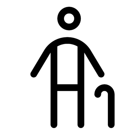 Pictogramă persoană cu baston